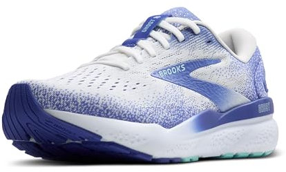 Brooks Femmes Ghost 16 Chaussure De Running sans Stabilisateurs Chaussures De Running White/Amparo Blue/Limpet Shell - Blanc 40