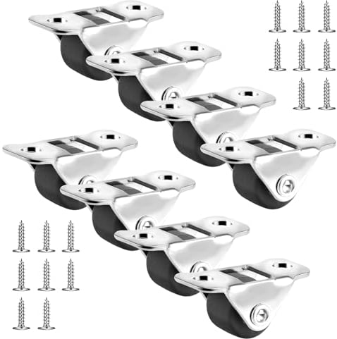 Dimeho 8 ruedas de goma para muebles, ruedas pequeñas de transporte, con placa de metal para muebles, equipos, cajas de herramientas