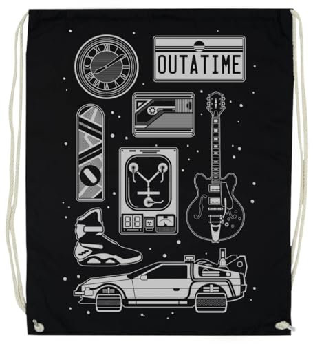 Generisch Bttf Icon Set Schwarze Trainingstasche Mit Unisex-Kordelzügen