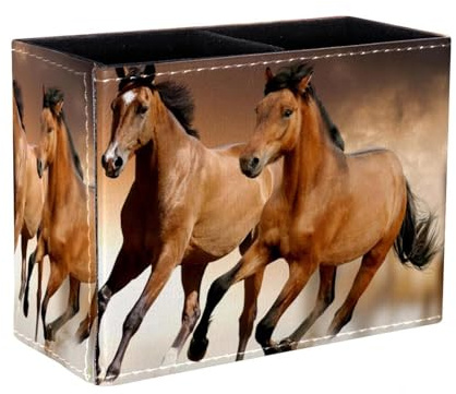 Eslifey Stifthalter, quadratischer Stifthalter für den Schreibtisch, stabile Pferde, Stiftehalter, Stiftebecher, Make-up-Pinselhalter, Ständer, Display, Schreibtisch, Schreibwaren-Organizer für