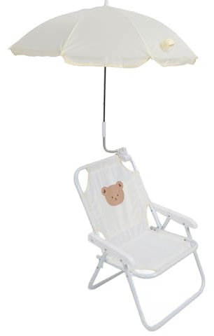 Asixxsix Silla de Playa para Niños con Sombrilla, Mochila Plegable para Niños, Silla de Playa con Abrazadera en Sombrilla de Playa, Linda Silla de Camping Portátil con Estampado de