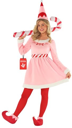 Morph Vestito Elfo Donna Rosa - Costume Natale Elfo