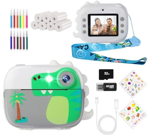ARNSSIEN Kids Camera Instant Print,Children Digital Camera Toys with HD Video for Kids Aged 3-12,Christmas Birthday Festival Present for Girls Boys,with 7 Rolls Instant Paper,M3