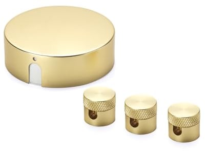 ORION LIGHTSTYLE Verteilerset mit Verteilerdose inkl. 3 Pins Deckenpin Baldachin Deckendose Rosette Abzweigdose Abdeckung Messing Gold