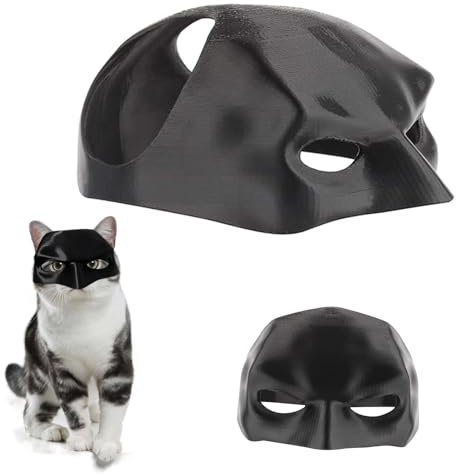 Chingcoo Bat-man maske für katzen,Batcat-Maske,Fledermaus Cosplay Kostüm, Lustige Schwarze Fledermausmaske, Passend Für Die Meisten Katzen (L)