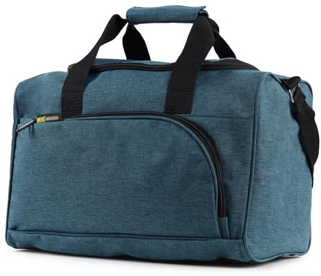 MIG Ryanair Cabin Holdall Bag 40x25x20cm, Showerproof Underseat Luggage Bag | Teal Lightweight showerproof 40x25x20cm underseat holdall with adjustable strap for Ryanair, easyJet and Wizz Air