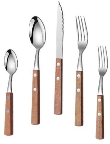 BELLIFFY Juego De Utensilios Reutilizables Para Fiestas Cucharas Tenedores y Cuchillo Inoxidable