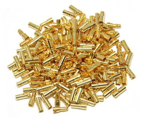 TOYANDONA 3.5mm Banana Plugs 50 Pairs Plated Connectors Battery Connectors Male Female Terminal Crimp Speaker Banana Plugs Low Resistance