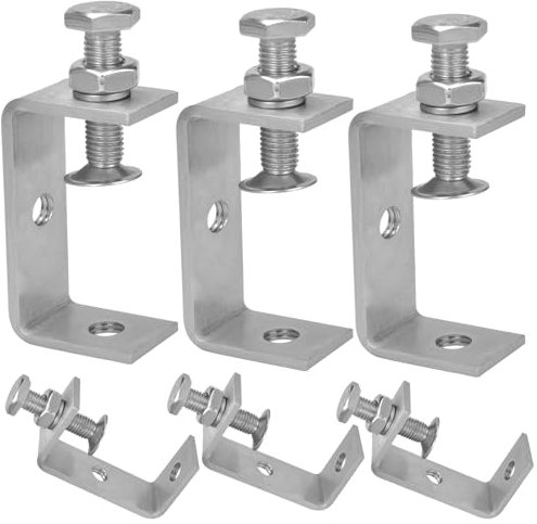 6 Piezas Abrazadera G Ajustable Kit, Abrazadera de Acero Inoxidable 30-65mm Rango de Sujeción Abrazaderas Fijación Sargentos Carpintero Para Carpintería De Bricolaje,Soldadura, Mesas,Ebanistería