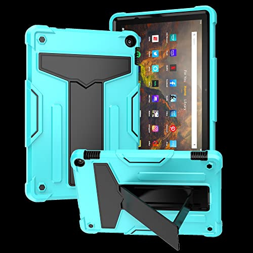 Custodia per tablet Custodia compatibile con custodia Kindle Fire HD 10/Fire HD 10 Plus 10.1 (versione modello 2021), con cavalletto Custodia ibrida a tre strati Custodia robusta antiurto Protezione