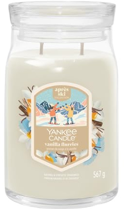 Yankee Candle Vanilla Flurries Scented Candle in Glass (Large) - Signature Candle Winter Collection 2025 - Apres Ski with Burn time up to 90 Hours