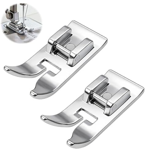 2 Pieds-de-biche universels en métal à Clipser pour Machine à Coudre | Modèles pour points droits et zigzag jusqu’à 7 mm, adaptés aux travaux courants et réparations textiles