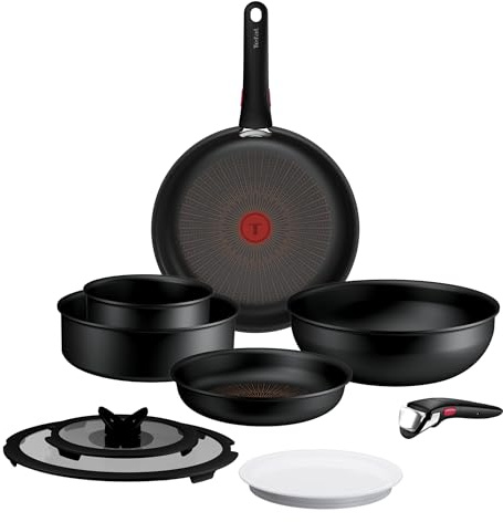 Tefal Ingenio Explore - Juego de 7 Piezas + 6 Accesorios, Aluminio | 2 Sartenes 22/26 cm + Wok 26 cm + 2 cazos 16/24cm + 6 Acc, Antiadherente, Apto inducción y horno, Thermo-Signal, Antiarañazos