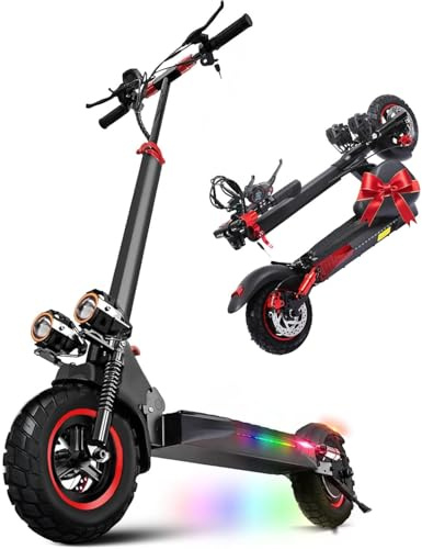 10'' Electric Scooters Adult,40-45km Range 48V 15Ah Battery,Foldable Pure escooter, Dual Braking System & Shock Absorption Offroad Fast Electric Scooter for Teens Gifts,Max Load 150kg