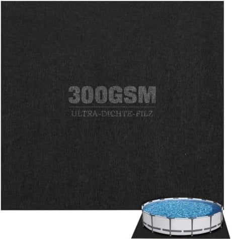 TIHOOK Bâche de Sol pour piscines, Tapis de Sol carré de 400 cm Tapis de Piscine, Tapis de Piscine Pliable, résistant aux UV et indéchirable, bâche de Protection de Sol pour jacuzzis extérieurs