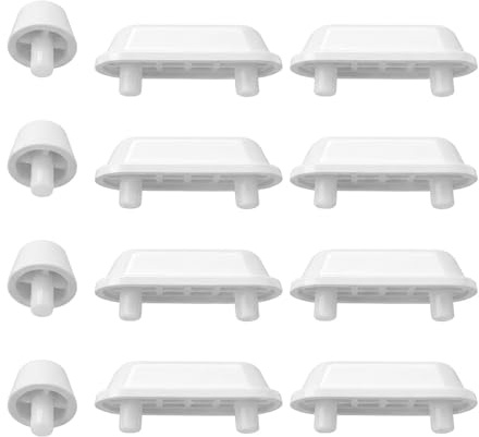 LUCTHY 12-Pack Toilet Seat Bumpers, White Anti-Noise Buffers, Push-in Pads | Replacement toilet seat buffers in 8 square and 4 round. Push-in cushioning pads for most standard toilet seats