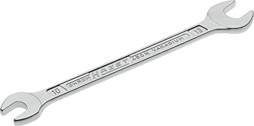 HAZET Doppel-Maulschlüssel 450N-10X13 verchromt, Schlüsselweite: 10 x 13 mm | Maulstellung: 15° | Schaft mit extra stabilem HAZET Doppel-T-Profil | Made in Germany