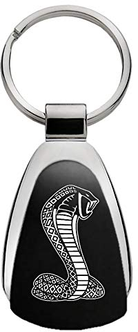 Ford Mustang Shelby Cobra Black Tear Drop Key Chain