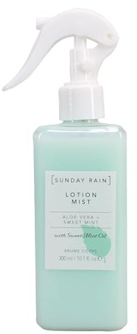 Sunday Rain Moisturising Body Lotion Mist, With Aloe Vera & Sweet Mint, Vegan & Cruelty Free, 300ml