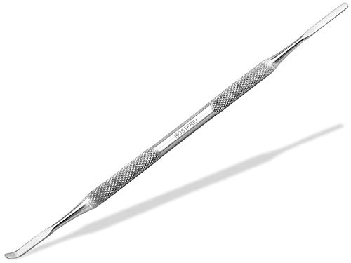 Nagelhautschieber Doppelinstrument Gelspatel Spatel Edelstahl Rostfrei | Universal Instrument für die Maniküre und Pediküre 17 cm