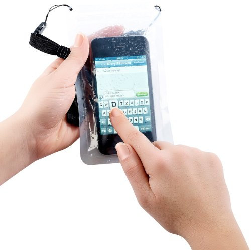 PEARL Apple iPhone Handyhüllen: wasserdichte Tasche für iPhone 4/4s/5/5s/5c (iPhone-Halterungen für Fahrräder, wasserdichte Apple iPhone Covers, Fahrrad Halterung)