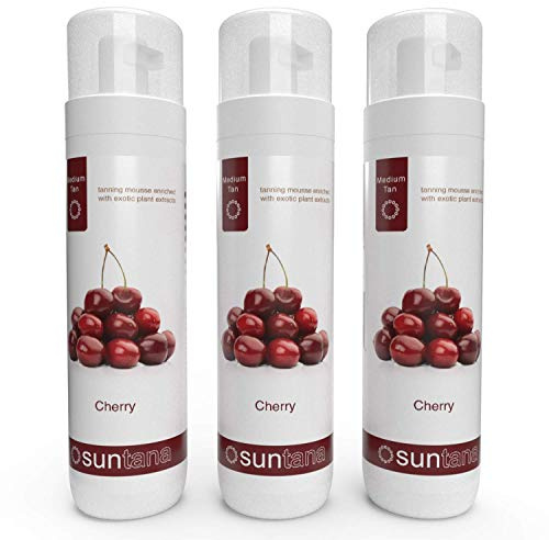 Suntana Spray Tan Kirsche Duft 'Medium' Self Tan Mousse - 3-tlg.