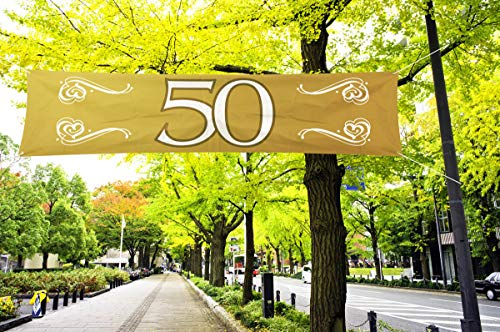 Folat Banner 50 Goldhochzeit, Polyester, ca. 40x180cm