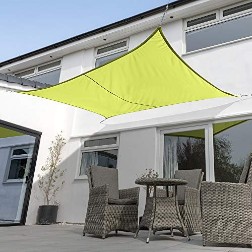 Kookaburra Waterproof Garden Sun Shade Sail Canopy in Lime 98% UV Block (5m x 4m Rectangle)