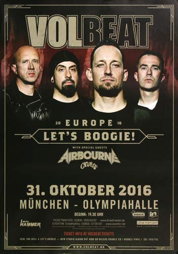 Volbeat - Let`s Boogie, München 2016 » Konzertplakat/Premium Poster | Live Konzert Veranstaltung | DIN A1 «