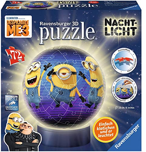 Ravensburger 3D Puzzle puzzleball, Nachtlicht Ich - einfach unverbesserlich 3: Einfach klatschen und er leuchtet