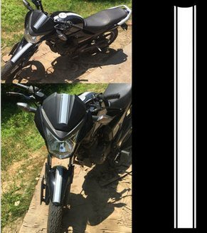 MOMOALA Alamor Decadencia del Tanque De La Motocicleta Vincha De La Etiqueta Engomada De La Raya del Vinilo De La Capucha para El Café Racer-Blanco