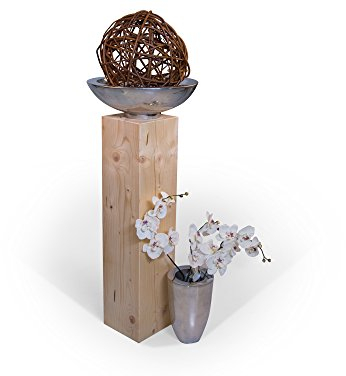 moebel-eins Blumensäule Fichte massiv Dekosäule Holzsäule Säule Landhaus Design, Natur, 19x19 cm, 80 cm