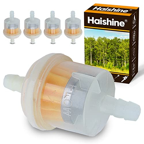 Haishine Filtre à Essence Universel, 5PCS Filtres à Carburant pour Tondeuse à Gazon, Débroussailleuse, Générateur, Moteur, Scooter