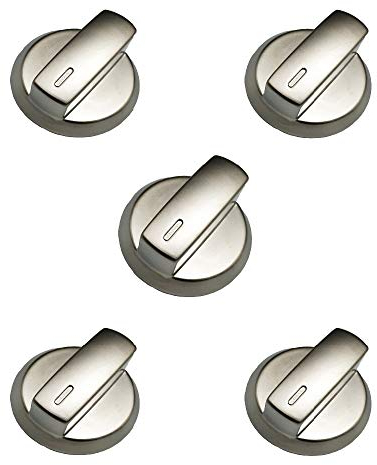 Meter Star Accesorios de cocina para estufa de gas, piezas de metal giratorio, interruptor de manija brillante, 5 unidades