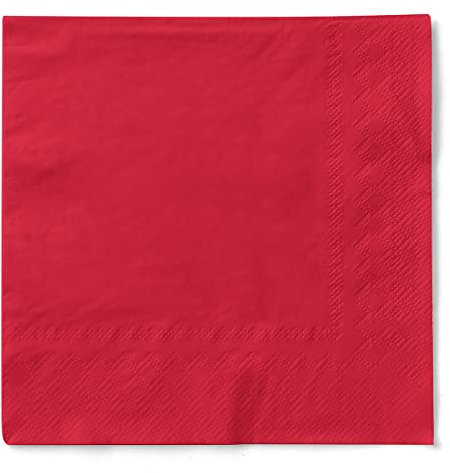 Sovie HOME Serviette in ROT aus 3-lagigem Tissue, 40 x 40cm, 1/4 Falz, 20 Stück, edle Papierservietten für Hochzeit, Weihnachten, Geburtstag, Party & Feier
