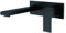 ZUKKI Bad Wand Hahn Wand Wasserhahn Kupfer Wandmontage Warm- Und Becken Waschbecken in der Wand Becken Auslauf Mischbatterie Set Messing Schwarz, Mattschwarz