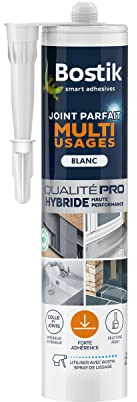 Bostik Mastic d’Étanchéité Joint Parfait Multi Usages – Colle et Jointe Tous Matériaux – Intérieur et Extérieur – Formule Hybride Polymère – Couleur : Blanc – 290 ml
