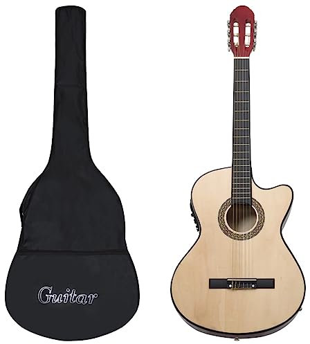 vidaXL Western Guitar Set with Equalizer & 6 Strings Light Wood - 12 Piece Bundle with Accessories