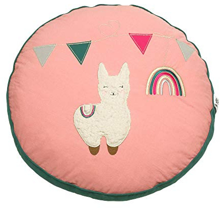 LAMA & Regenbogen Bodenkissen f. Morgenkreis in Altrosa - Ø45cm