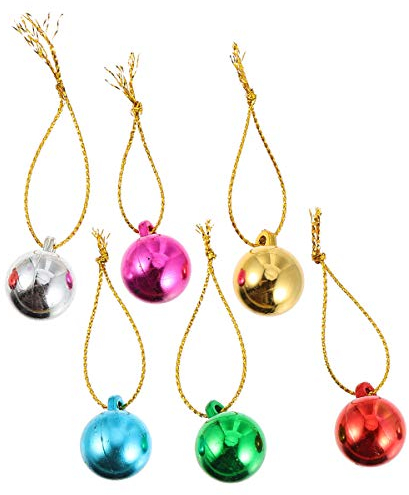 PRETYZOOM 100 Stück Weihnachtsball Ornamente Mini Glühbirnen Perlen mit Seilen Bruchsicher Weihnachtsbaum Ornamente für Bastelprojekte Weihnachten Urlaub Party