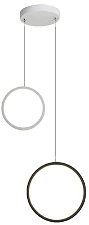 LFsem Moderne Minimalistische LED Pendelleuchte, 2700K Warmes Licht LED 16W Metall Ring Hängelampe für Schlafzimmer und Wohnzimmer (C)