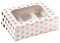 Anniversary House Cupcake Box with Window and Removable 6 Hole Insert, Rose Gold Polka Dot Print, Easy Assembly, 7.5 x 16 x 23 CM, J103