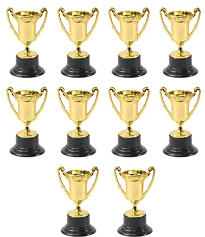 Cabilock 10Pcs Gold Award Pokale Erstplatzierte Auszeichnung Pokale Siegerpokal Kinder Spielzeug für Requisiten Partybevorzugungen Belohnt Preise Wettbewerben