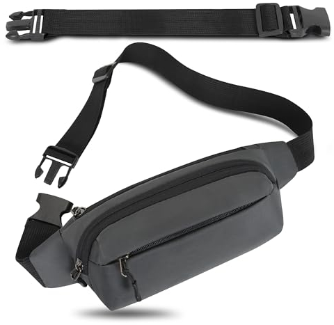 IHIGOGOFA Bauchtasche Gürteltasche Hüfttasche mit Einem 30 cm Verlängerten Gürtel Unisex Modern Umhängetaschen Handytasche für Outdoor Reise Wandern Hundetraining Damen und Herren
