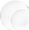 Decor Decorline - Set Piatti Plastica Rigida Riutilizzabili da 32 pezzi/per 16 persone - Classic Combo - bianco con Bordo Argento - Piatti dessert & Piatti pranzo - 2 misure (16 x 26 cm, 16 x 19 cm)