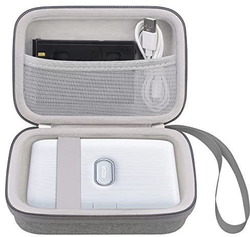 Elonbo Harte Tragetasche für Fujifilm Instax Mini Link 3/ Fujifilm Instax Mini Link 2, Fujifilm Instax Mini Link 3 Smartphone Drucker Schutzhülle, Extra Mesh Tasche passt Film Ladegerät, Grau