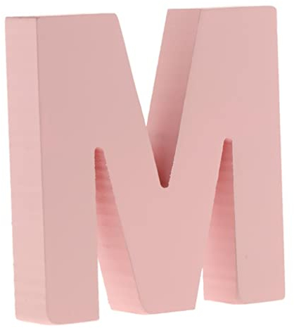 Gralara 26 Buchstaben Rosa Holz Festzelt Buchstabe Alphabet Namensschild Geburtstage Feiertage Dekoration Schild, M
