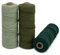 LEREATI Makramee Garn 3mm Set, 150m Makramee-Schnur, Farbig Baumwollseil, Baumwollgarn 3mm zum Makramee Deko, Hängepflanze, Wandbehang, Hochzeitsbogen (Bohnengrün, Armeegrün, Dunkles Grün)