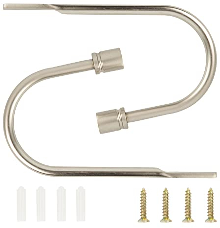 TAIYOU 2 Stück Raffhalter Gardinen Metall Vorhang Raffhalter Haken Dekorativer Wandmontage Raffhaken für Schlafzimmer Wohnzimmer Bäder Küchen Büros Esszimmer Cafés Silber Zylindrischer Kopf