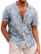 COOFANDY Männer Hawaii Hemd Sommer Leinen Kurzarmhemd Baumwolle Freizeit Sommer Kurzarm Button Down Hemden for Herren Hellblau L